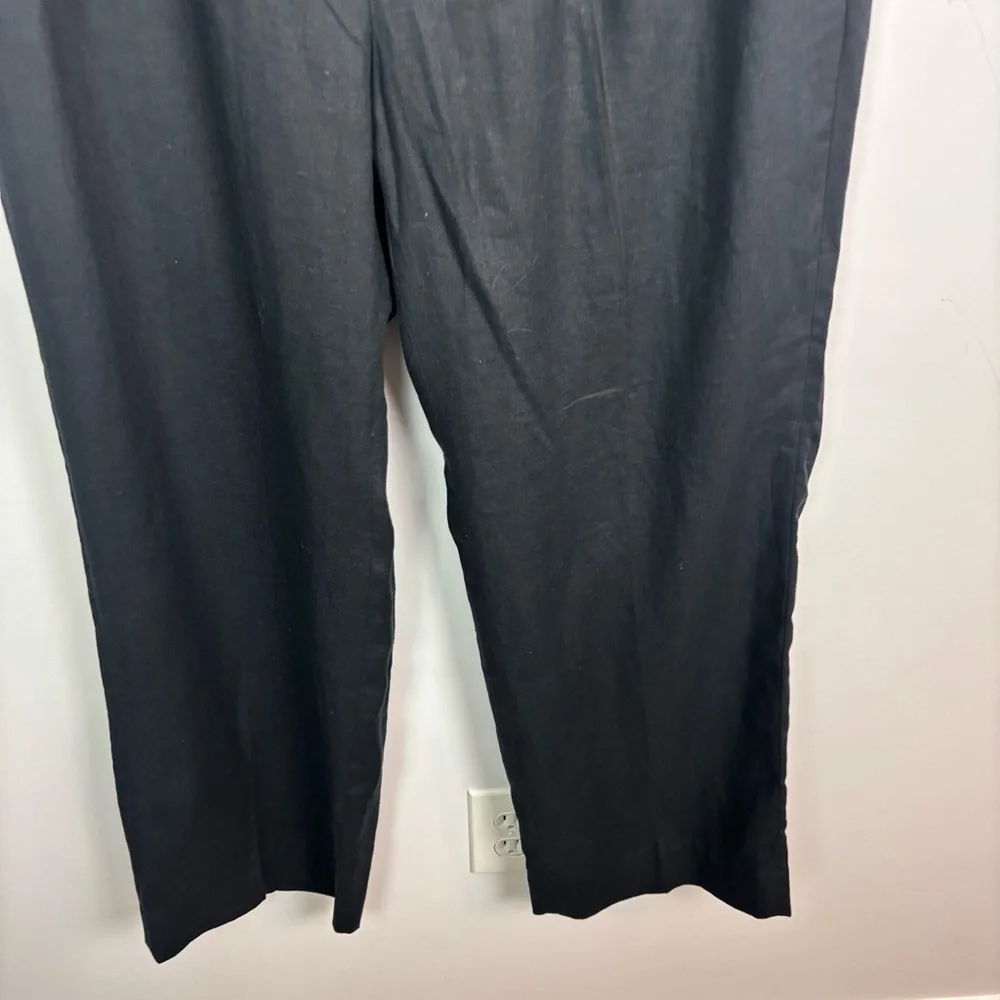 Banana Republic Palma Trouser Pants 100% Linen Black Size 14